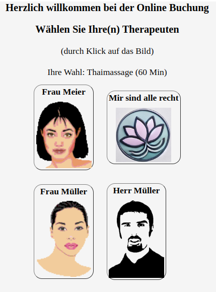 Beauty Terminplaner Mitarbeiter Auswahl